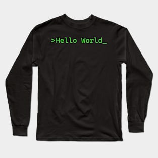 Hello World Green Terminal Long Sleeve T-Shirt